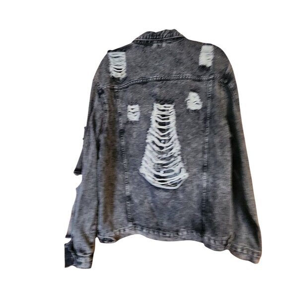 Manfinity  Distressed Denim Jean Jacket Mens Size XL - Picture 2 of 4